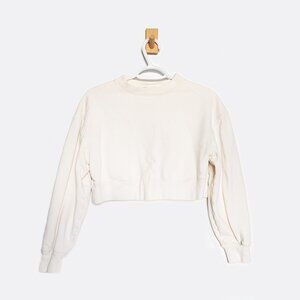 Everlane Women Cropped Ivory Organic Cotton Sweater - Size XS